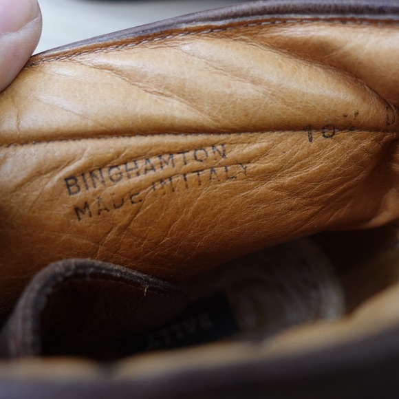 BALLY Ankle Boots Mens 8.5 D Dark Brown VINTAGE Moc Toe Chukka ITALY Binghamton‎